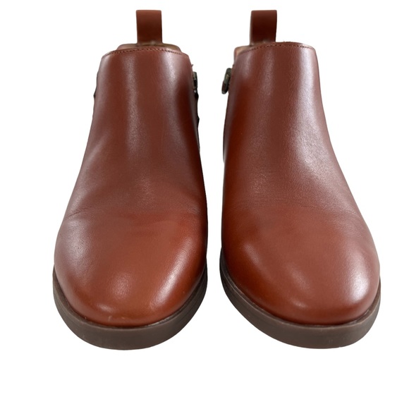 Vionic Cecily Cognac Waterproof Leather Ankle Booties Size 5M - Picture 4 of 15